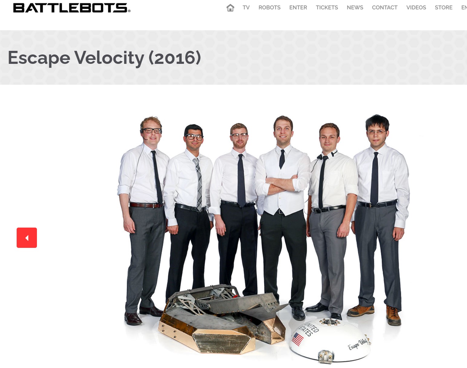 Battlebots Escape Velocity Team
